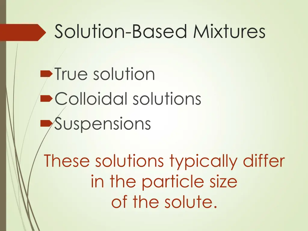 solution based mixtures