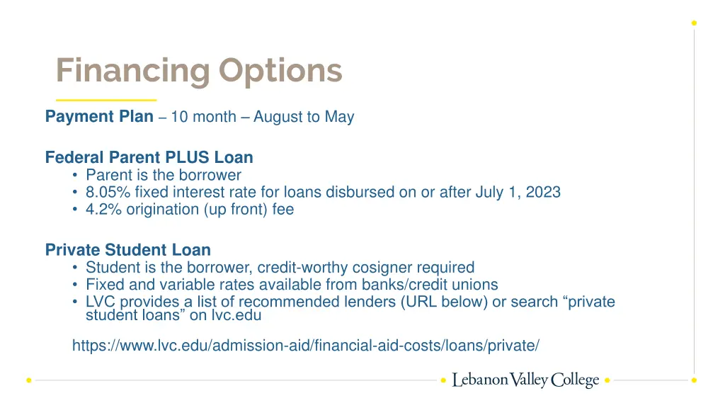 financing options