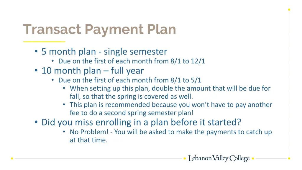 transact payment plan 1