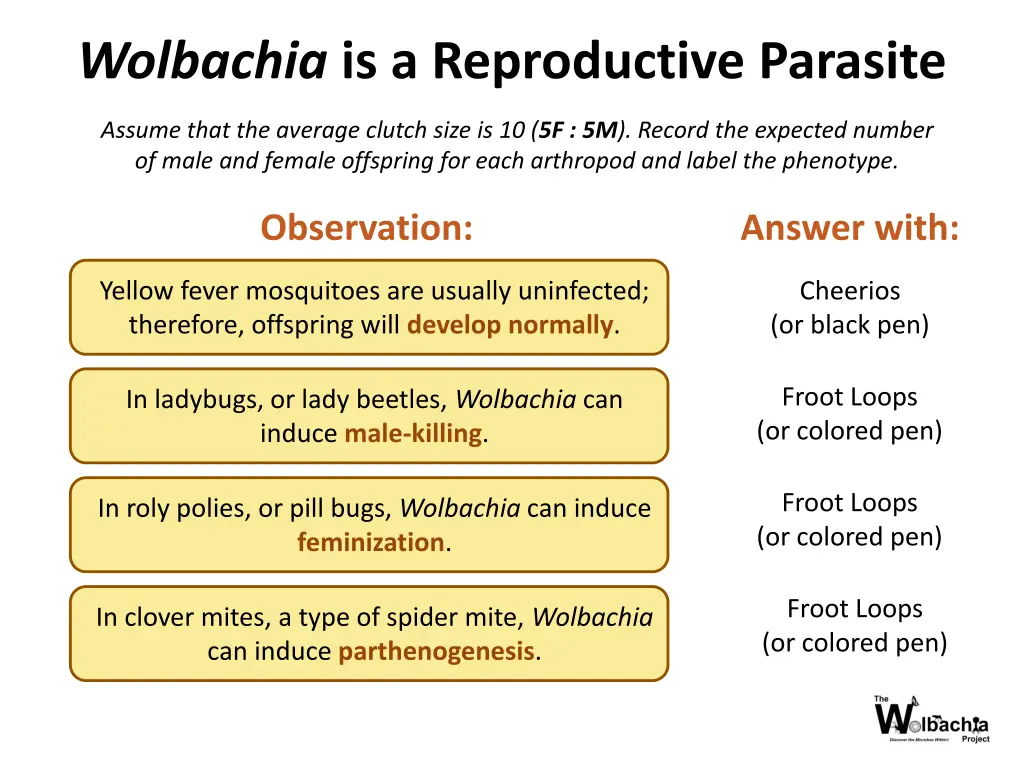 wolbachia is a reproductive parasite