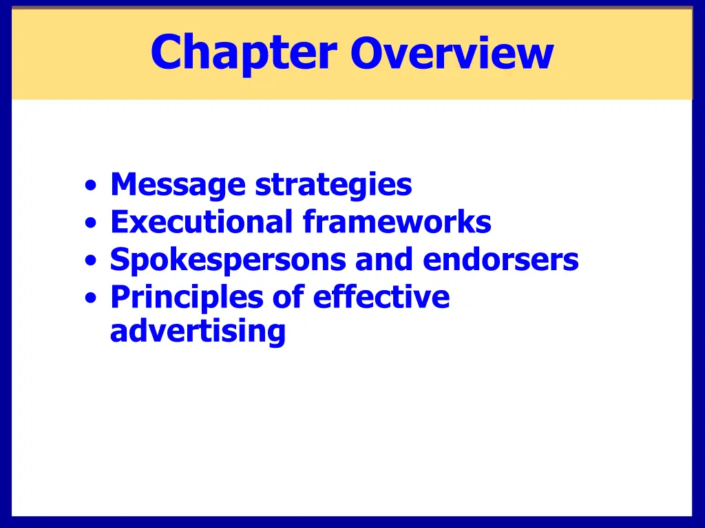 chapter overview