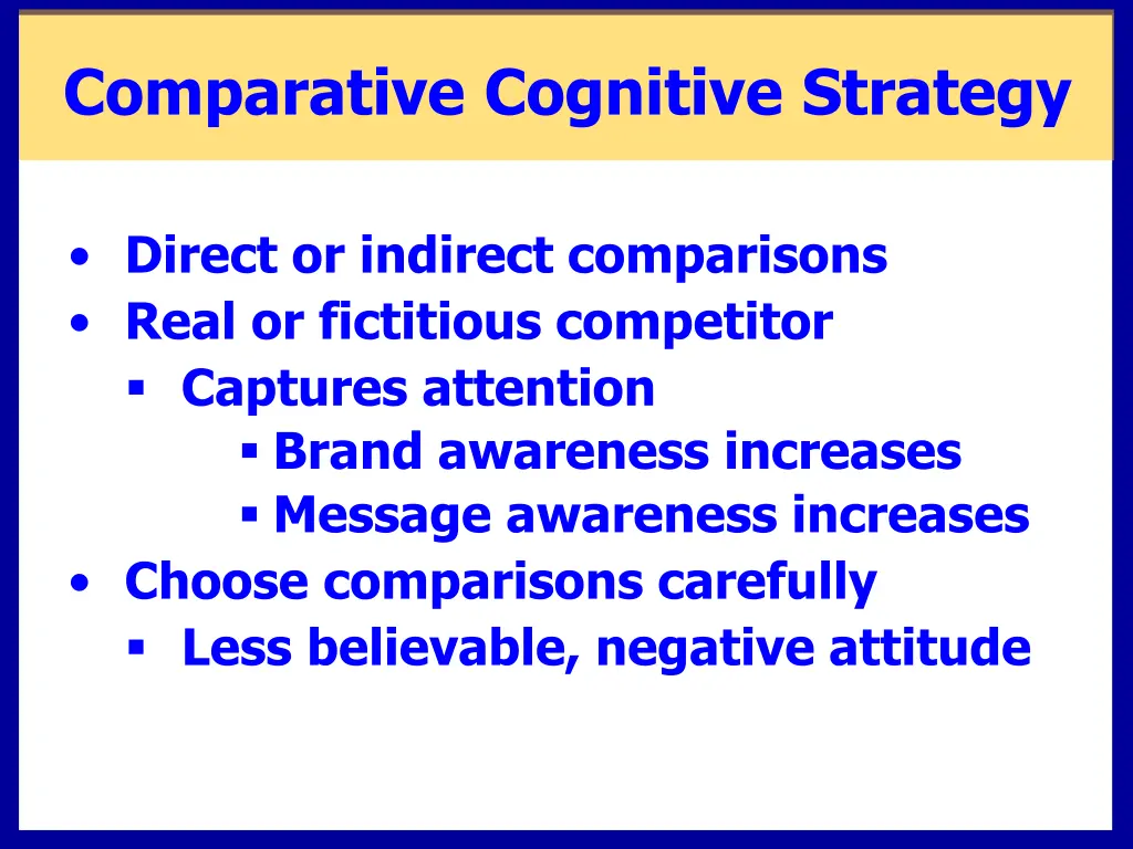 comparative cognitive strategy