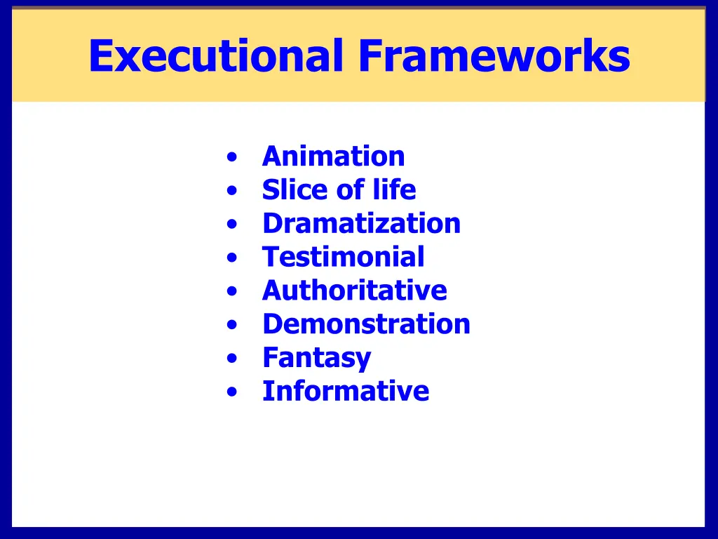 executional frameworks