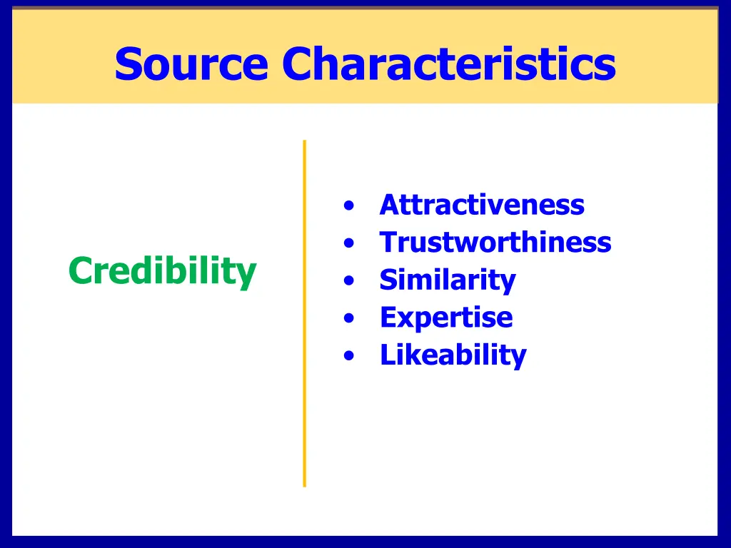 source characteristics