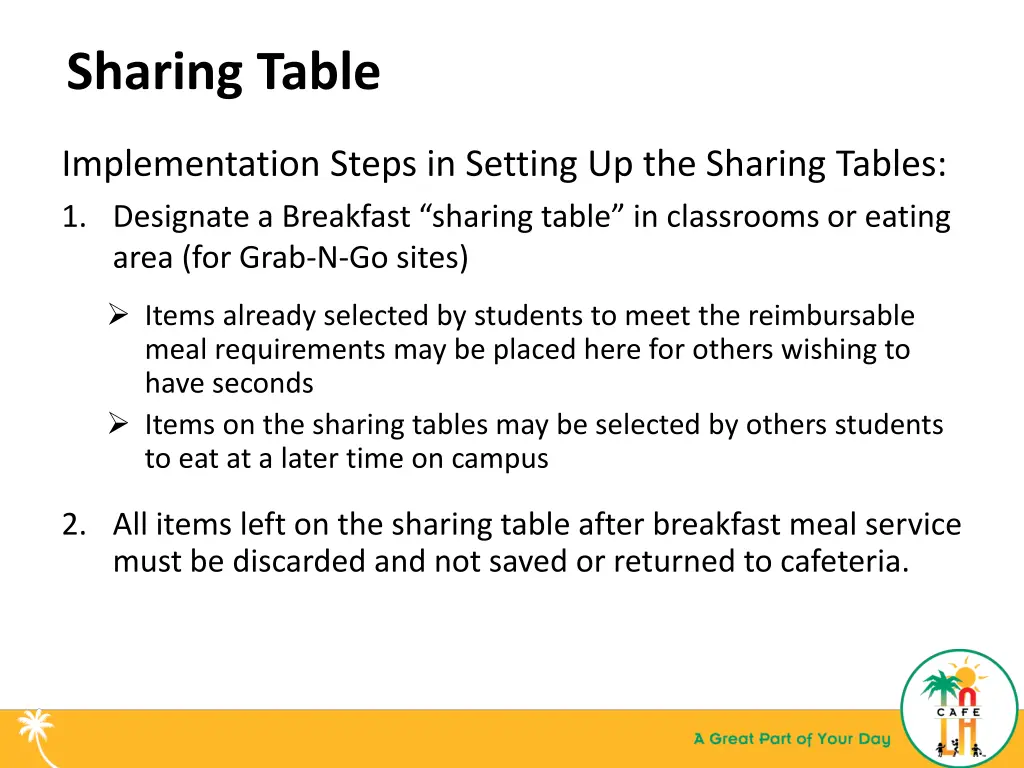 sharing table