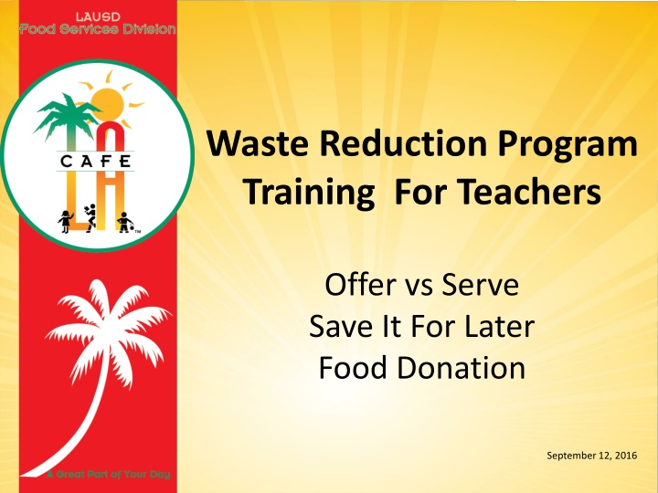 waste reduction program training for teachers