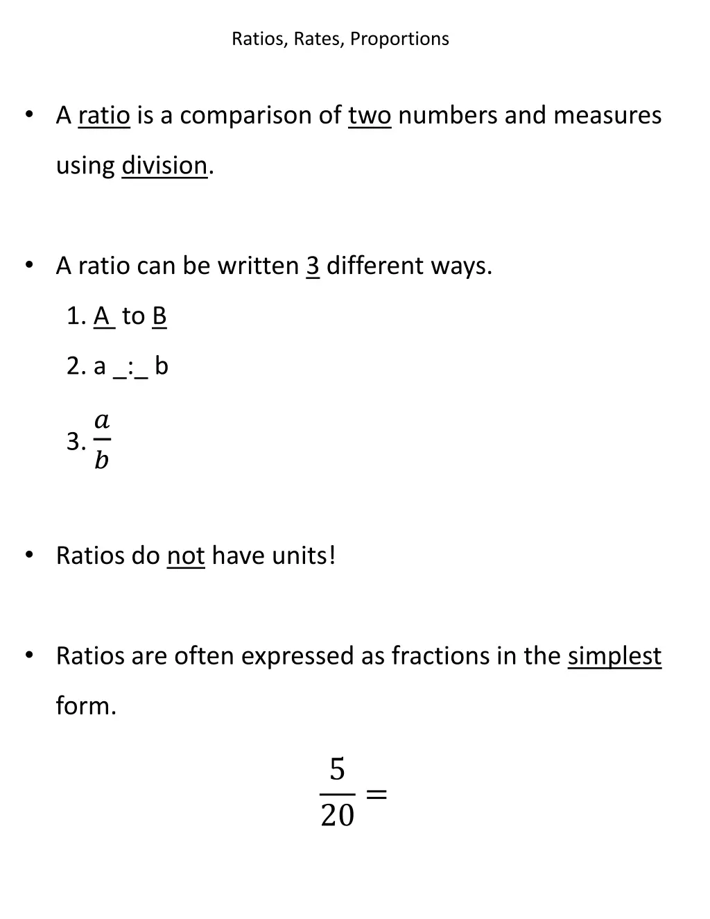 ratios rates proportions 1