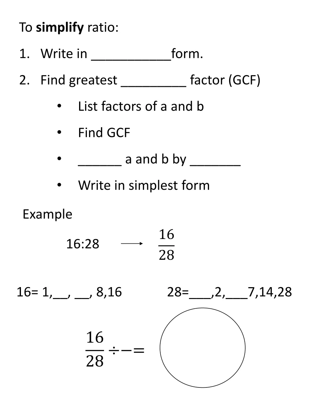 to simplify ratio