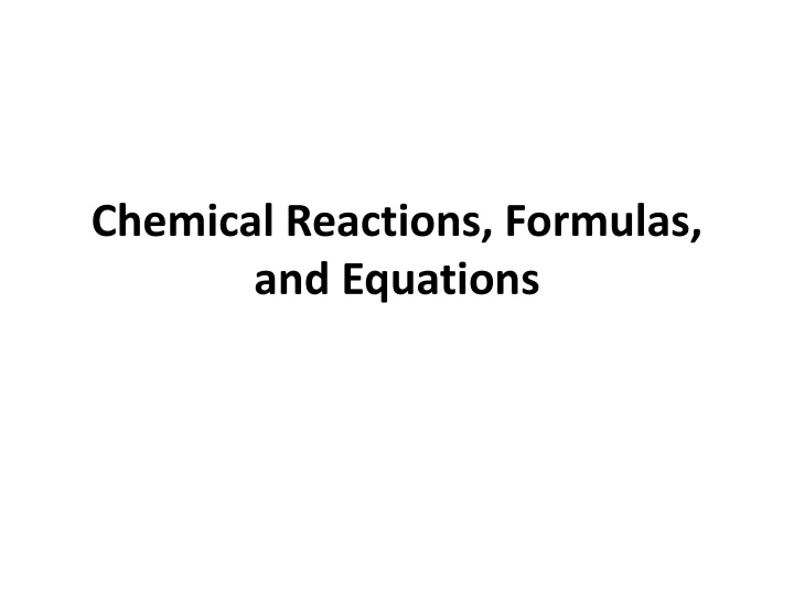 chemical reactions formulas and equations