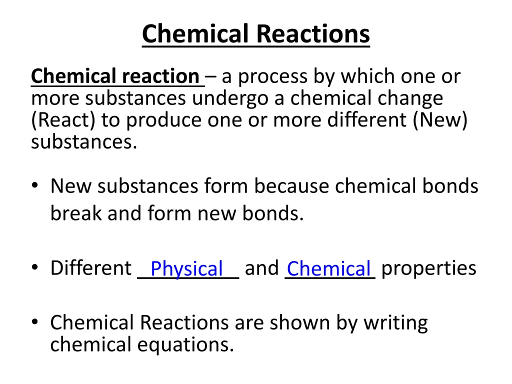 chemical reactions