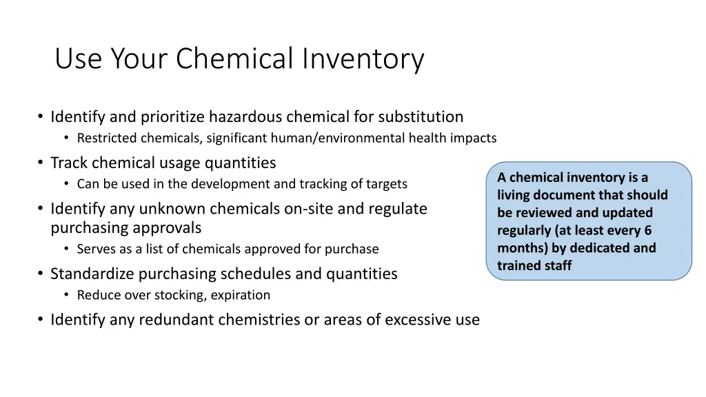 use your chemical inventory 1