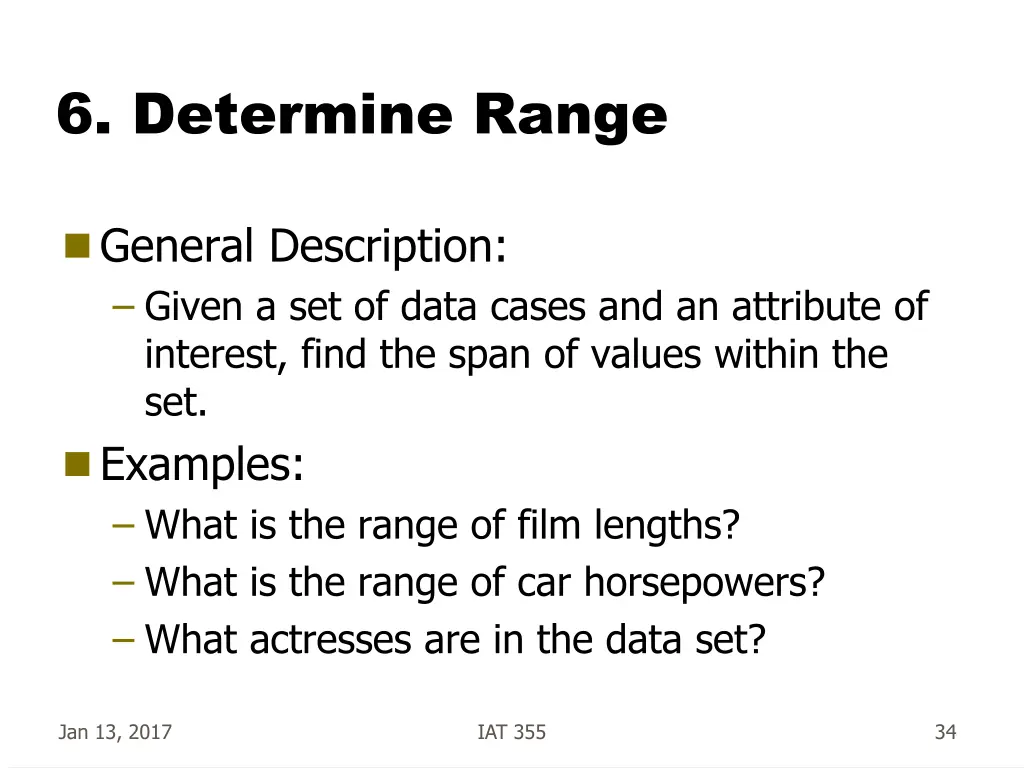 6 determine range