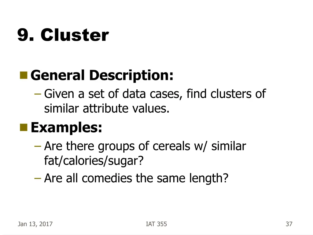 9 cluster