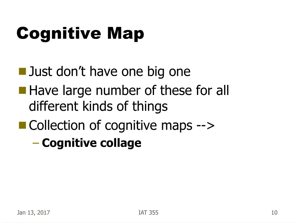 cognitive map