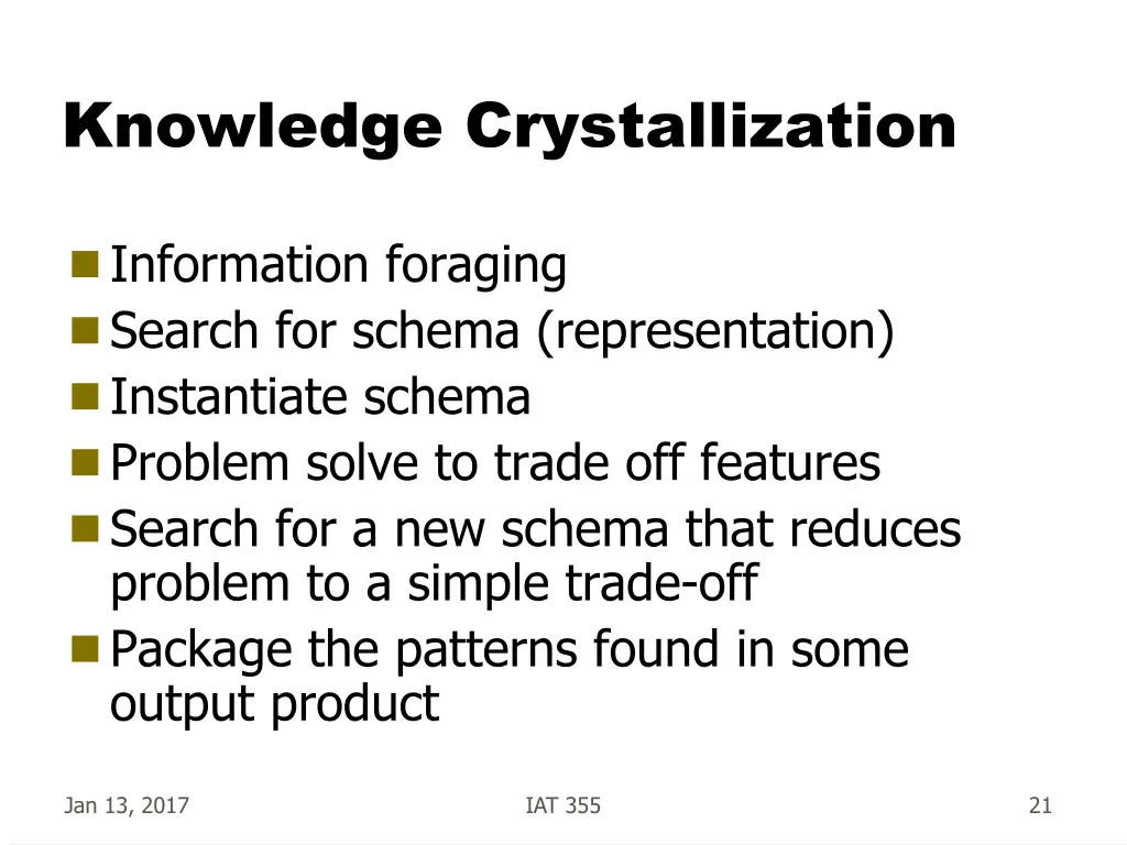 knowledge crystallization