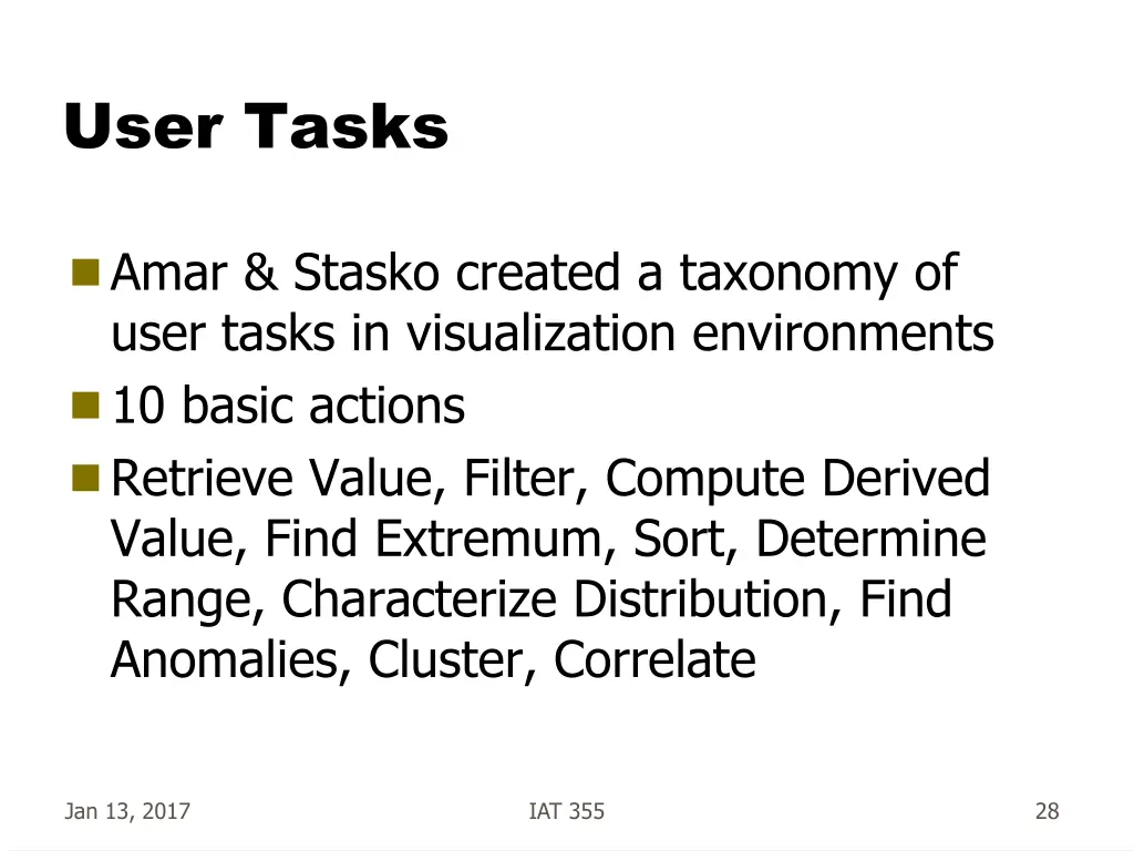 user tasks 1