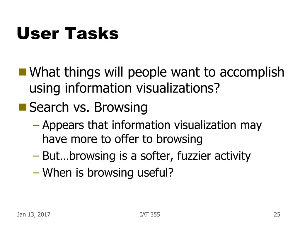 user tasks