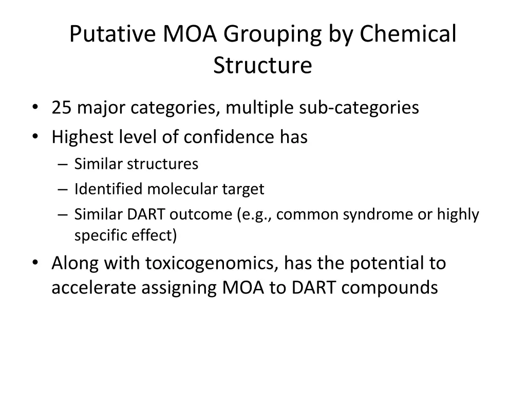 putative moa grouping by chemical structure