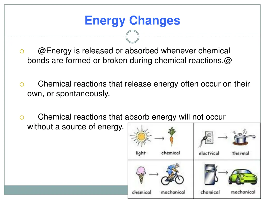 energy changes