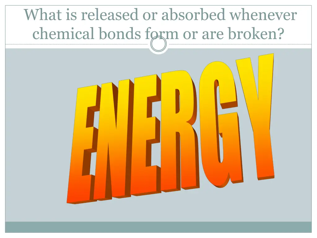 what is released or absorbed whenever chemical