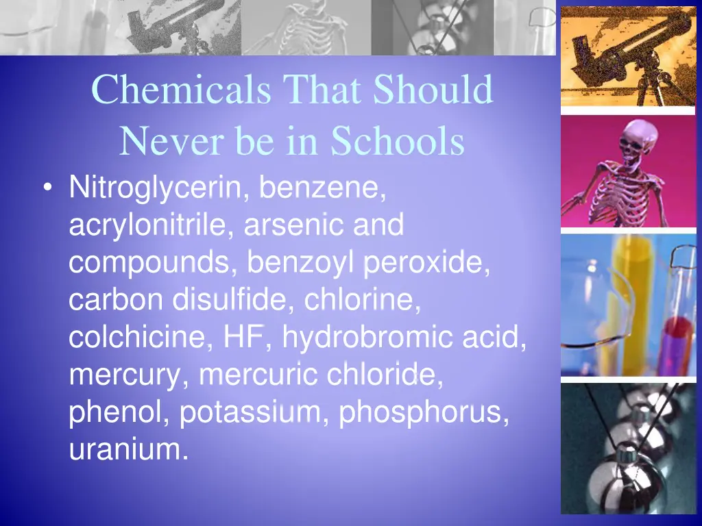 chemicals that should never be in schools