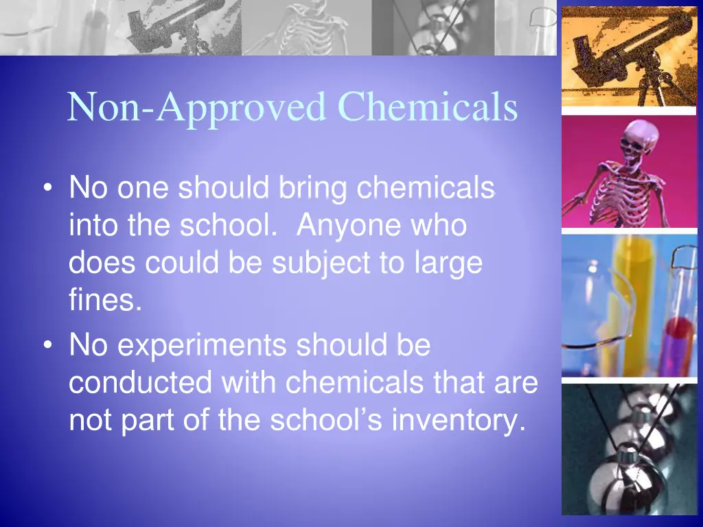 non approved chemicals