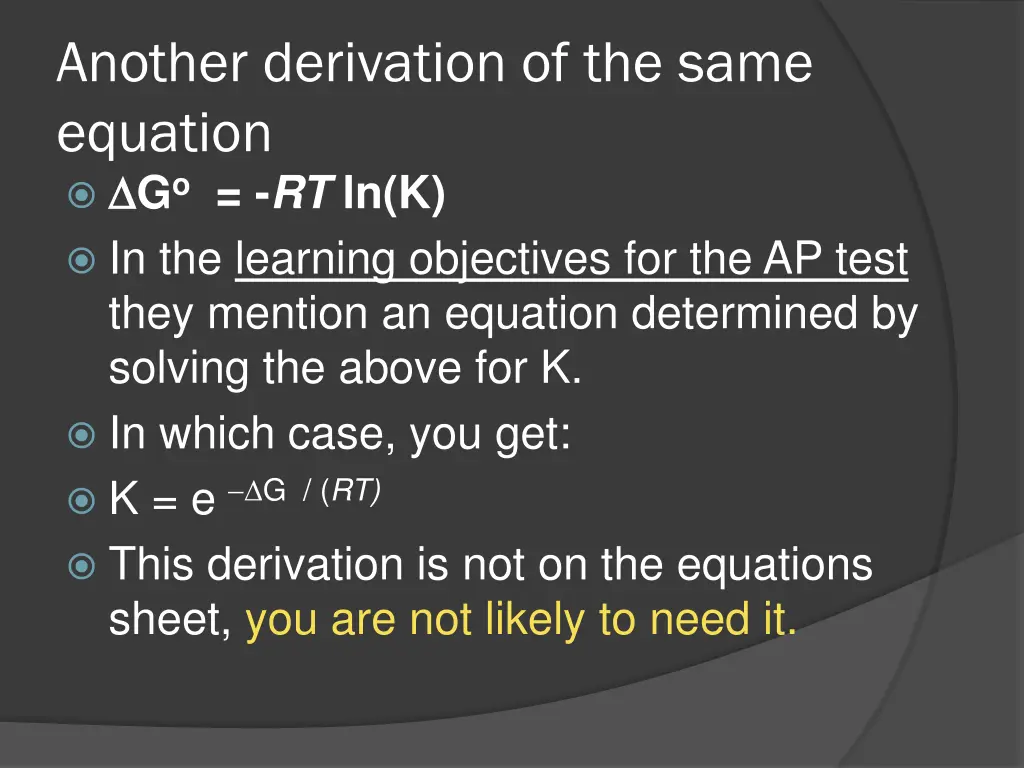 another derivation of the same equation