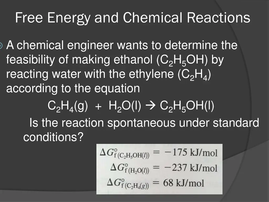 free energy and chemical reactions 1