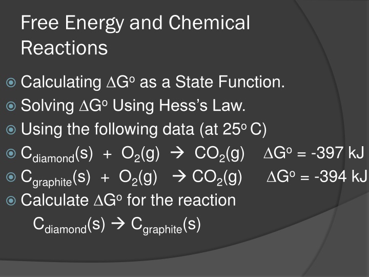 free energy and chemical reactions