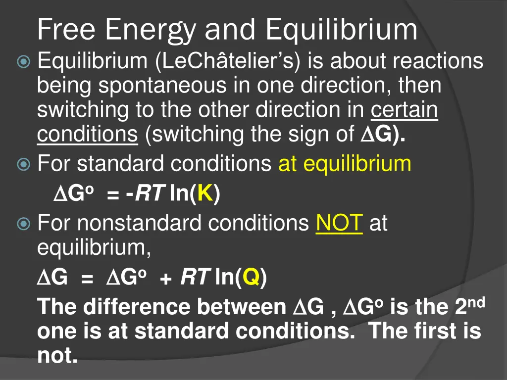 free energy and equilibrium equilibrium lech