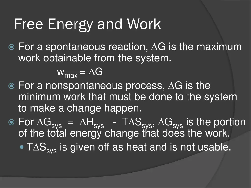 free energy and work