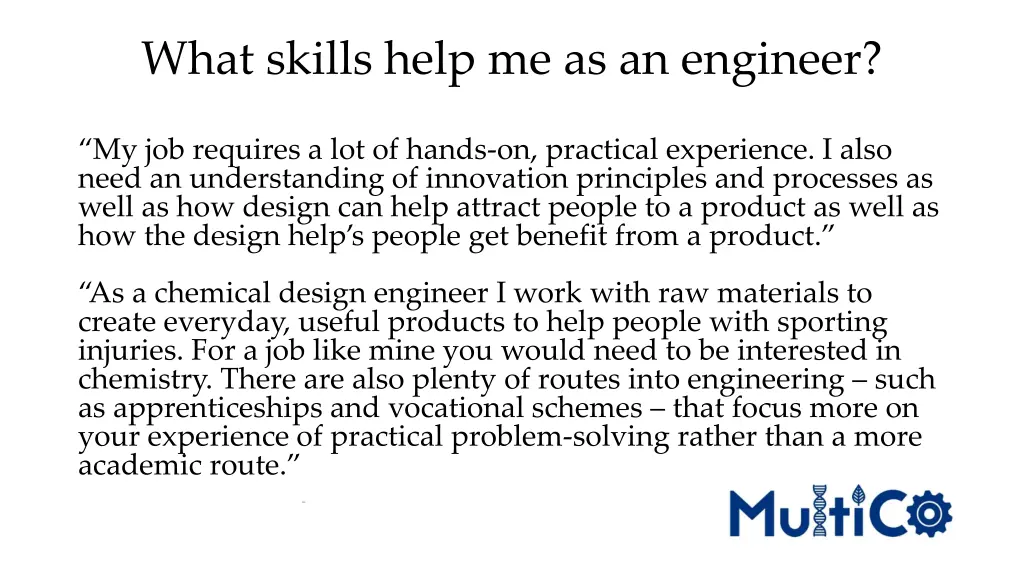 what skills help me as an engineer