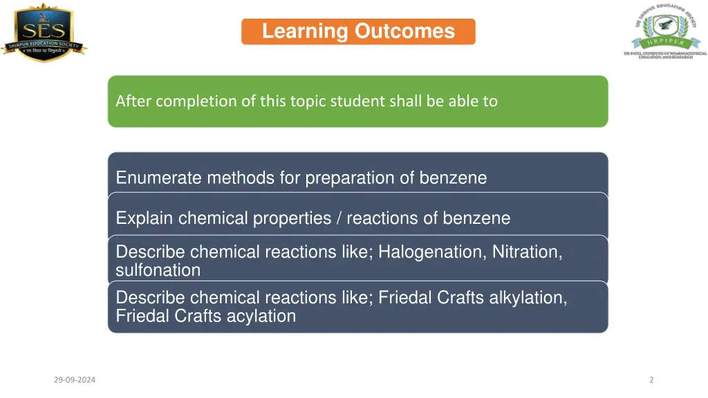 learning outcomes