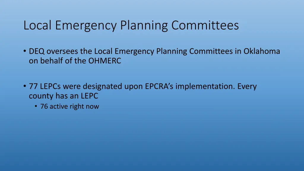 local emergency planning committees