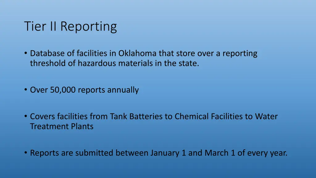 tier ii reporting