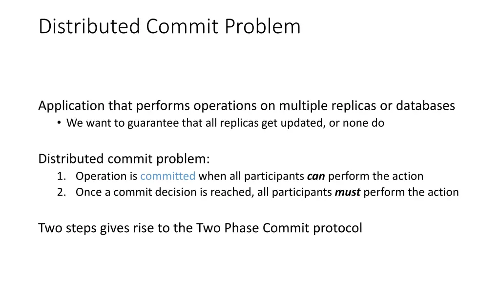 distributed commit problem