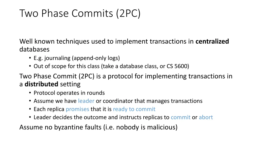 two phase commits 2pc