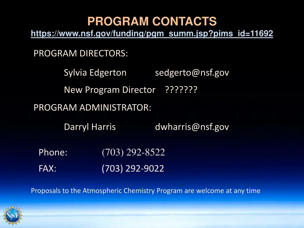 program contacts https www nsf gov funding