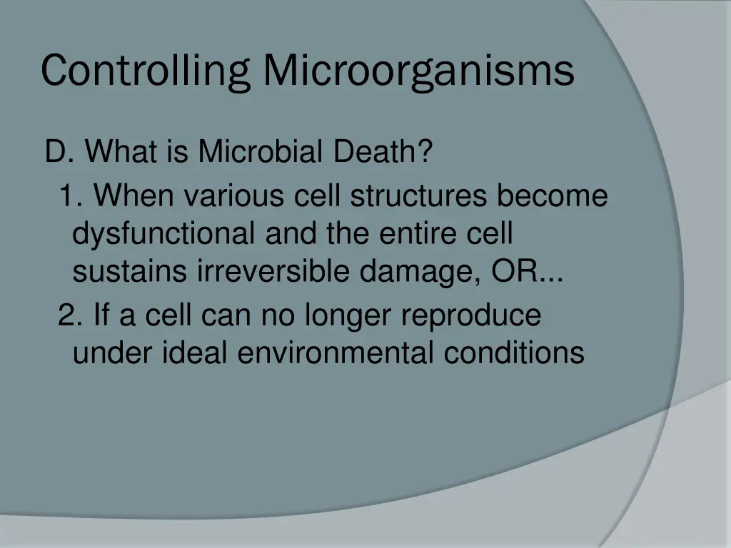 controlling microorganisms 10