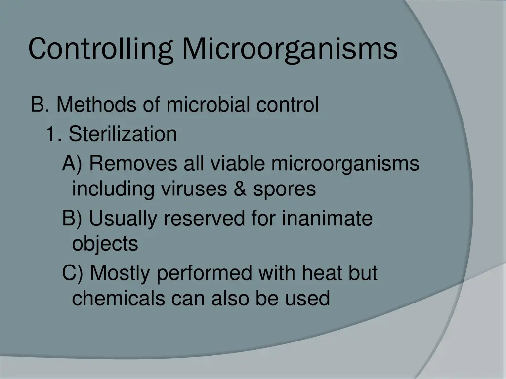 controlling microorganisms 2