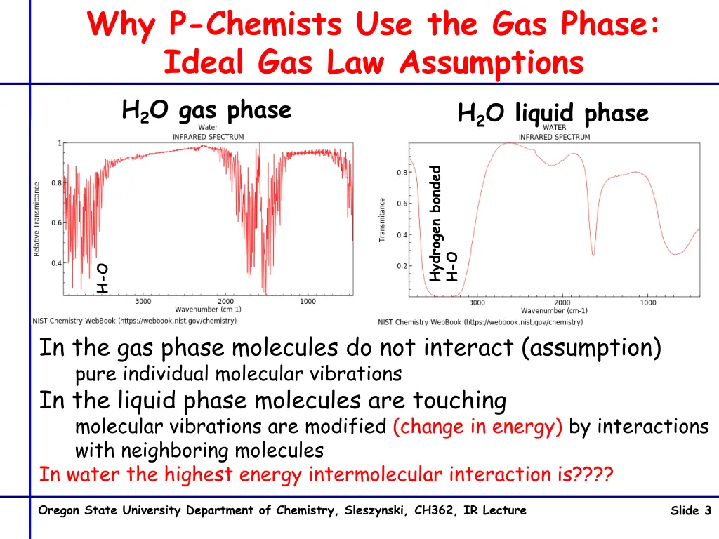 why p chemists use the gas phase ideal