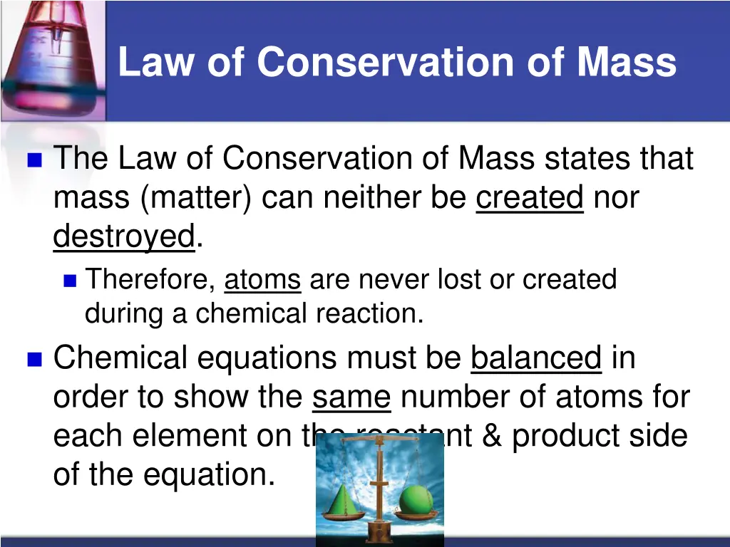 law of conservation of mass