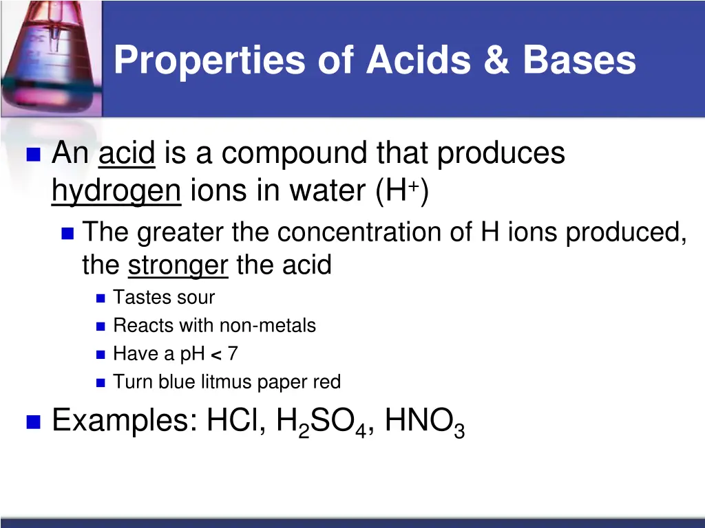 properties of acids bases