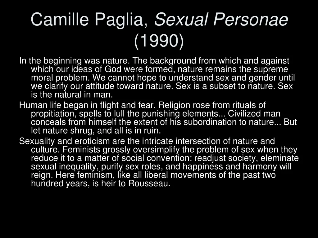 camille paglia sexual personae 1990