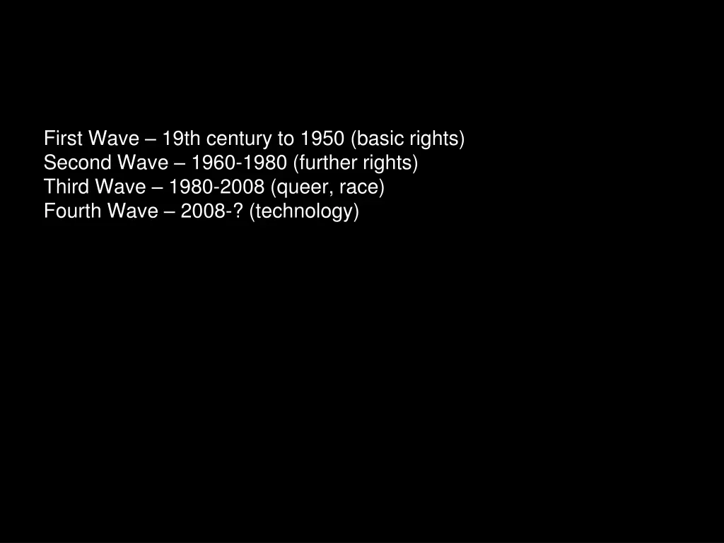 first wave 19th century to 1950 basic rights