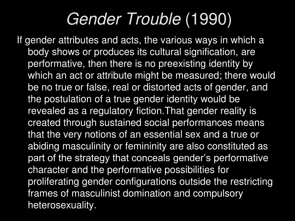 gender trouble 1990