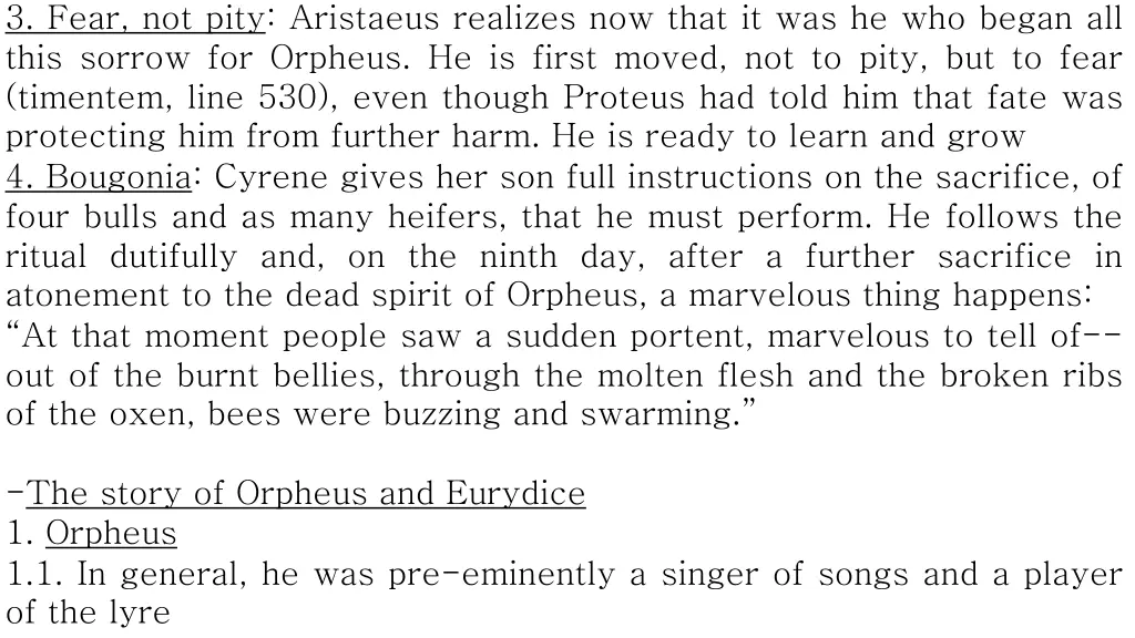 3 fear not pity aristaeus realizes now that