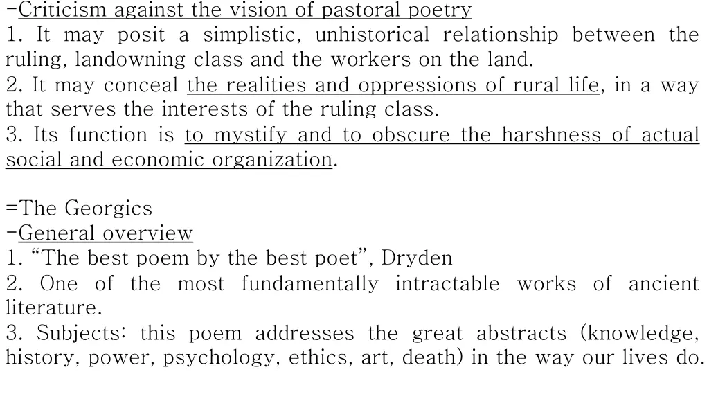 criticism against the vision of pastoral poetry