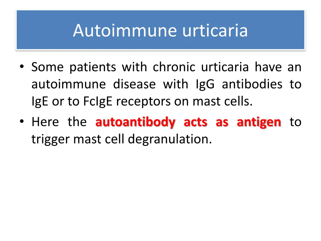 autoimmune urticaria