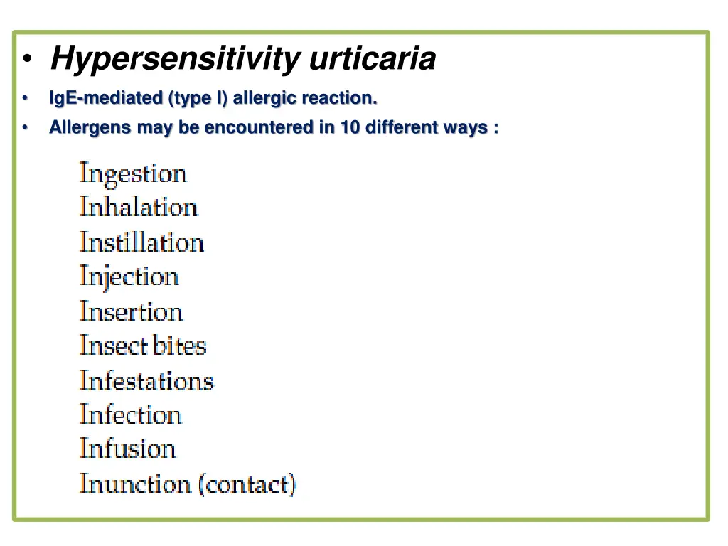 hypersensitivity urticaria